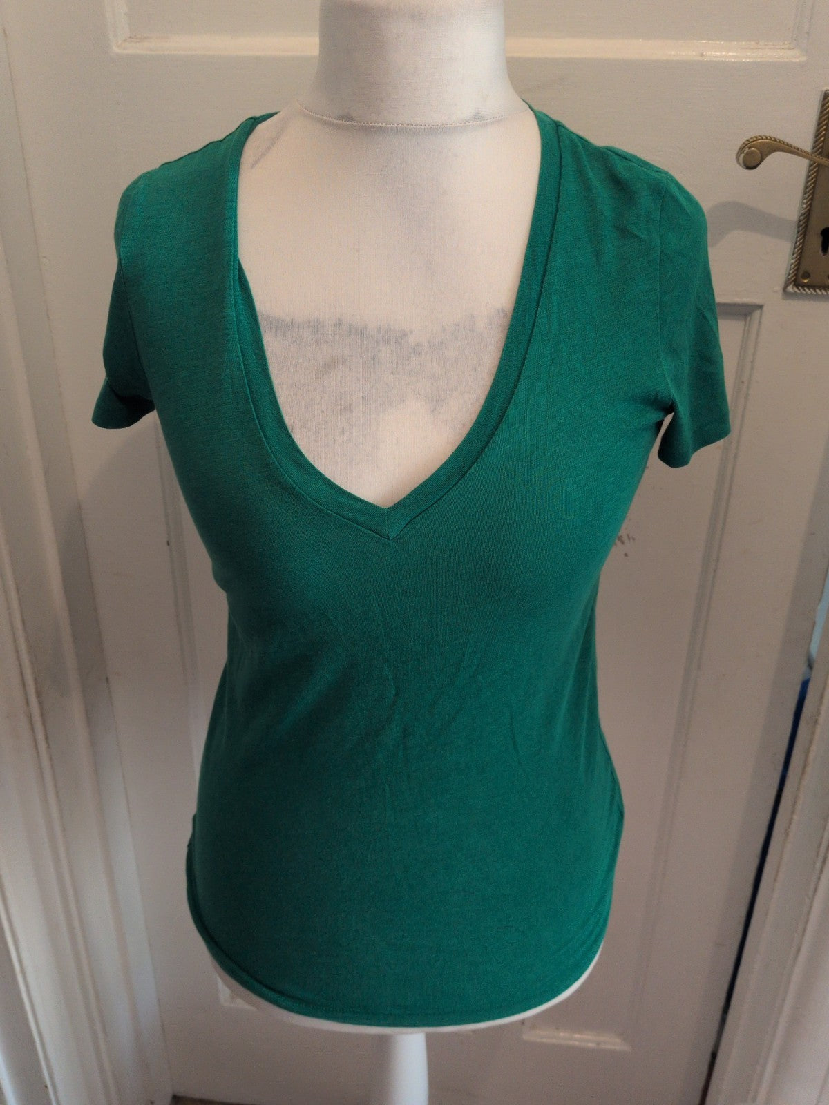 J Crew Alun Cotton XS Ladies Green T-shirt Short Sleeve