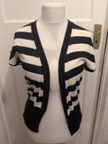 Ladies Red Herring Size 14 Navy And White Striped Sleeveless Blouse