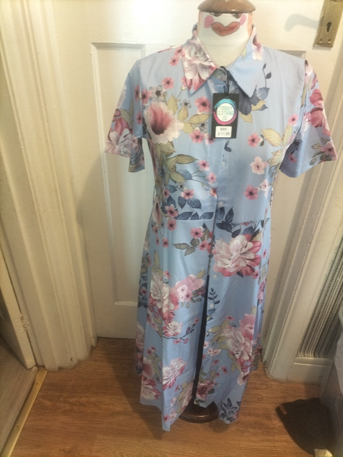 Brand new TorbayClothingCo Lilac Floral Short Sleeved A-line summer dress