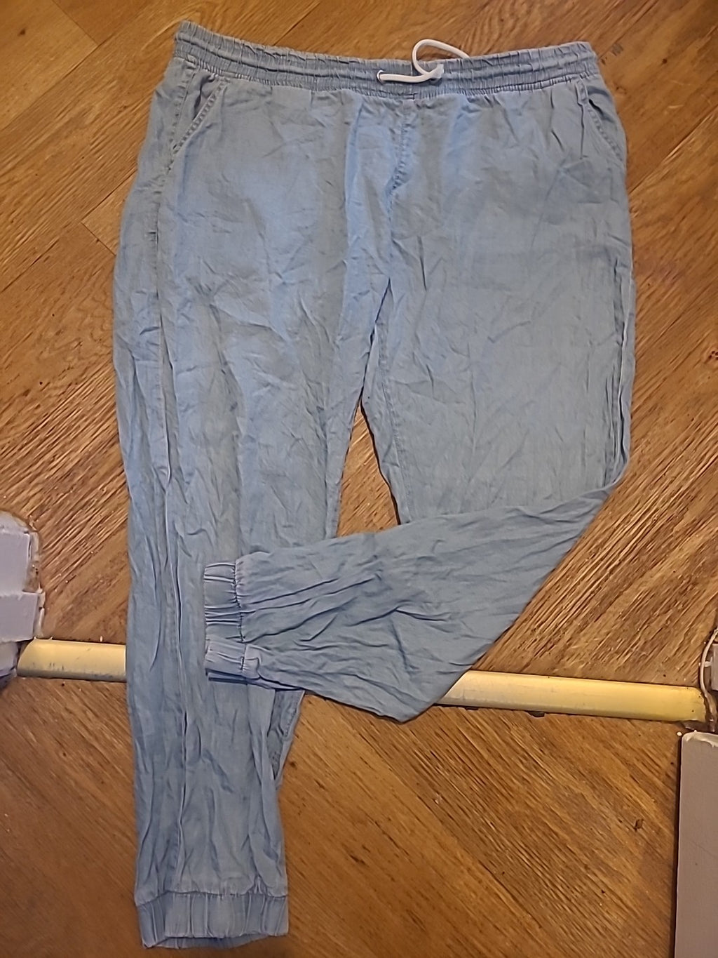 Ladies Size 2XL Elasticated Grey Denim Style Trousers