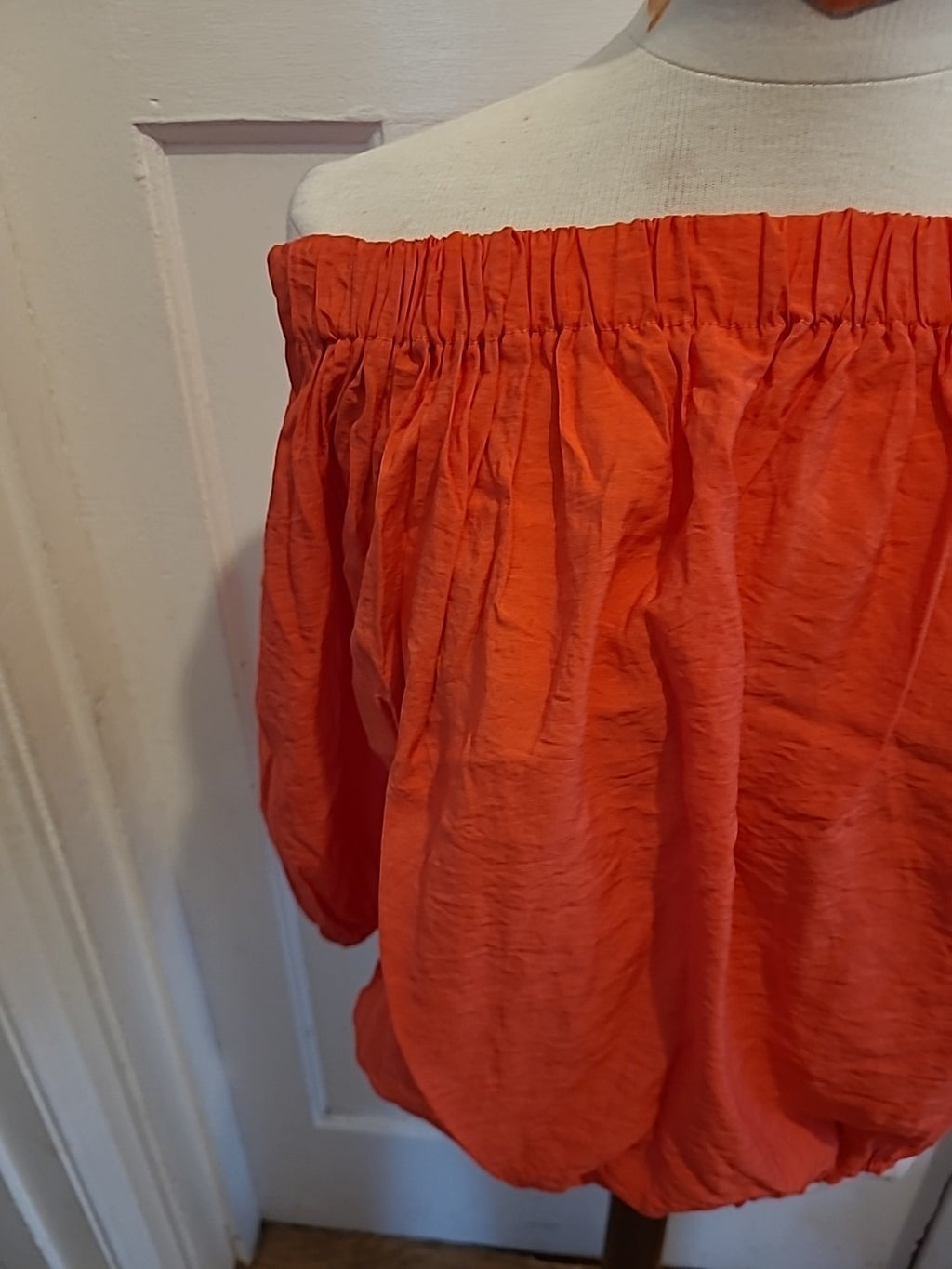 Ladies Peacocks Size 14 Orange Elasticated Hem Blouse