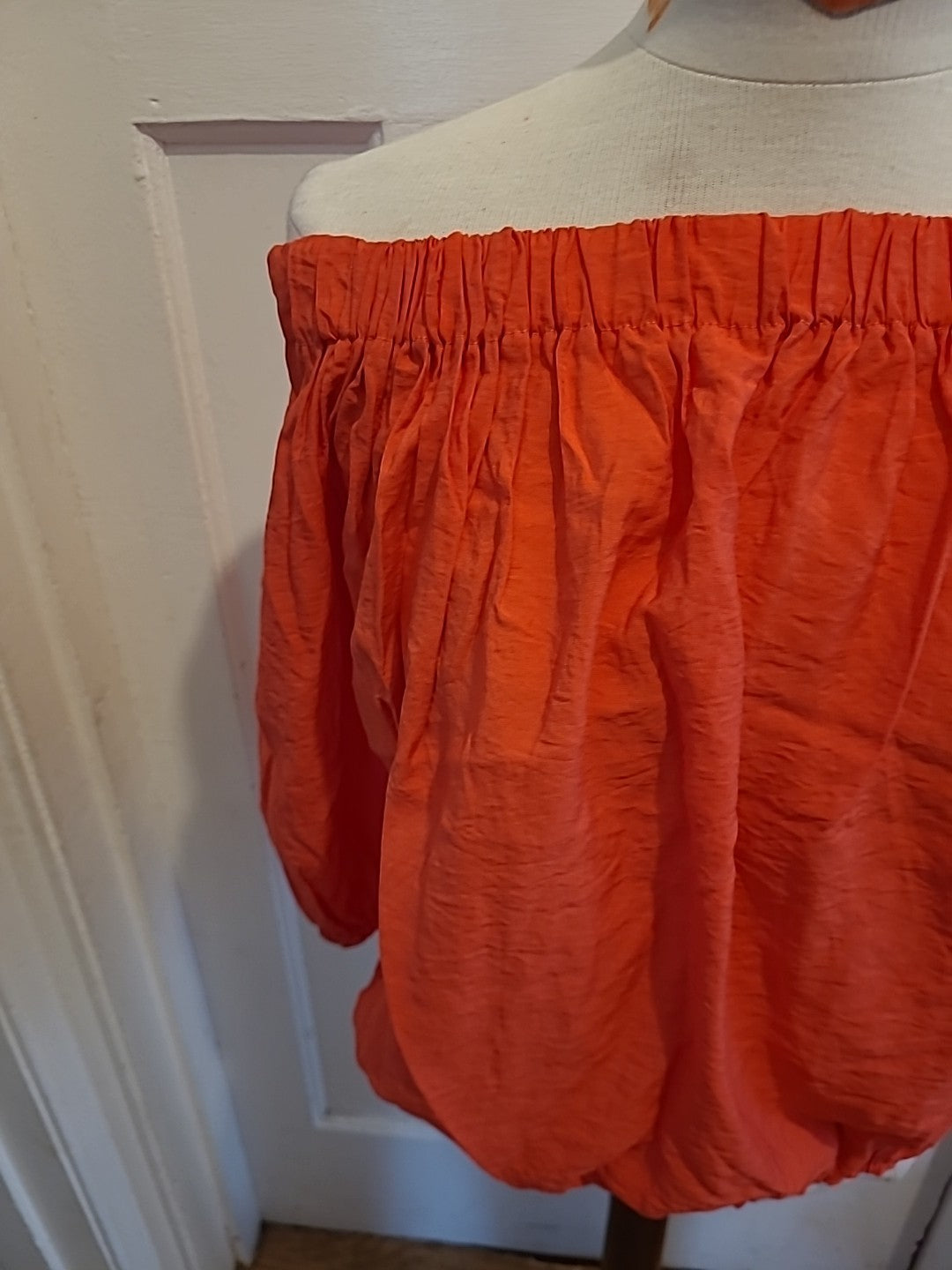 Ladies Peacocks Size 14 Orange Elasticated Hem Blouse