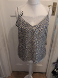 Primark 12 Blue Flower V Neck Sleeveless Blouse