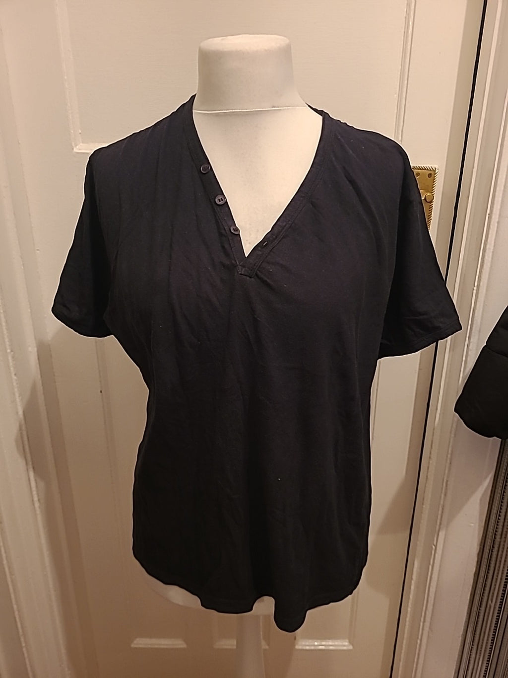 Mens Primark Size XL Black Short Sleeved Pyjama Top