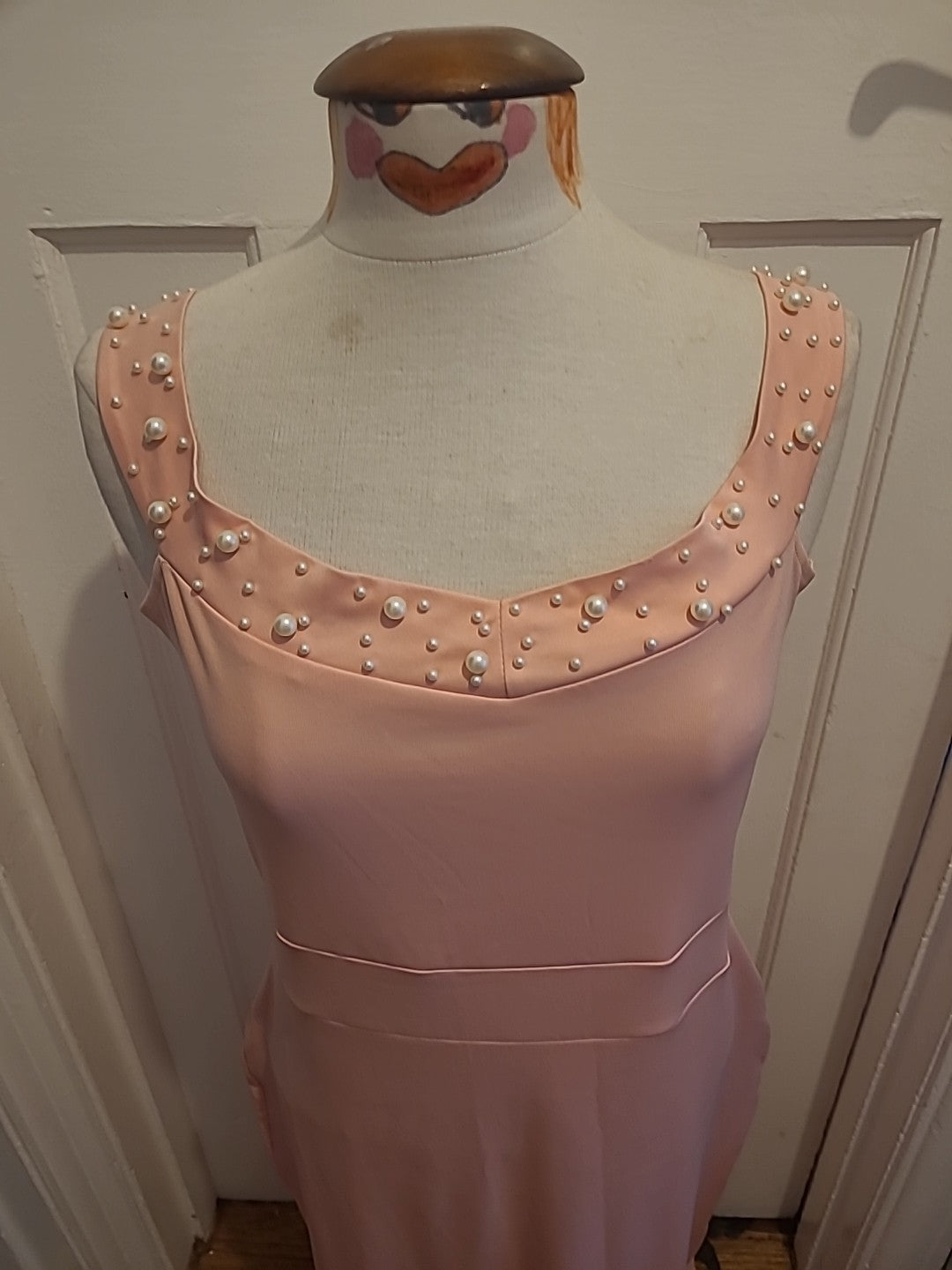 Ladies Chicme Size XL Pink Diamonte Sleeveless Dress