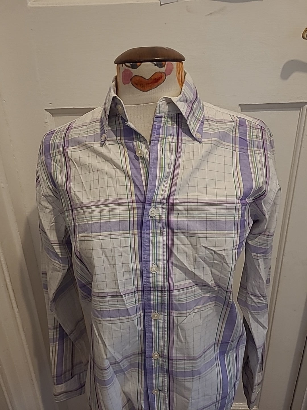 Mens Springfield Size Small Multicoloured Check Long Sleeved Shirt