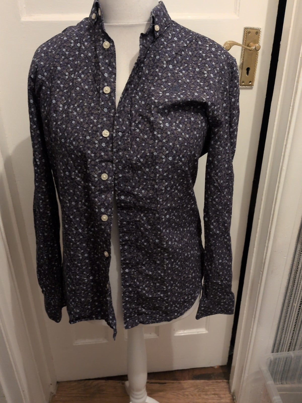 Admiral Medium Navy And Blue Floral Long Sleeve Shirt