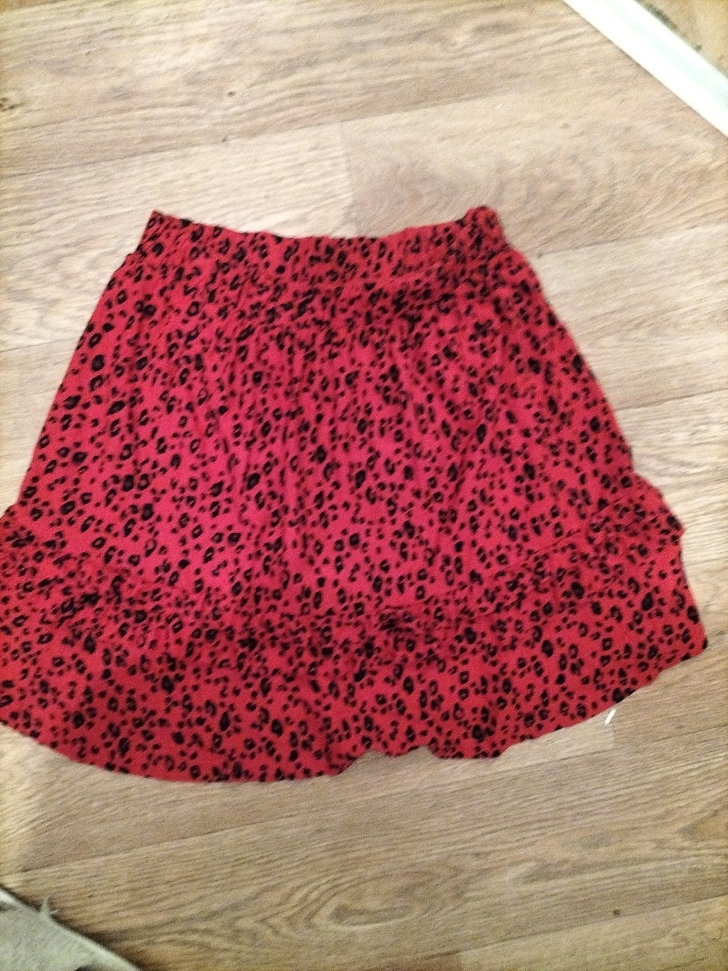 Ladies Next Size 6 Black And Red Elasticated Short Skirt