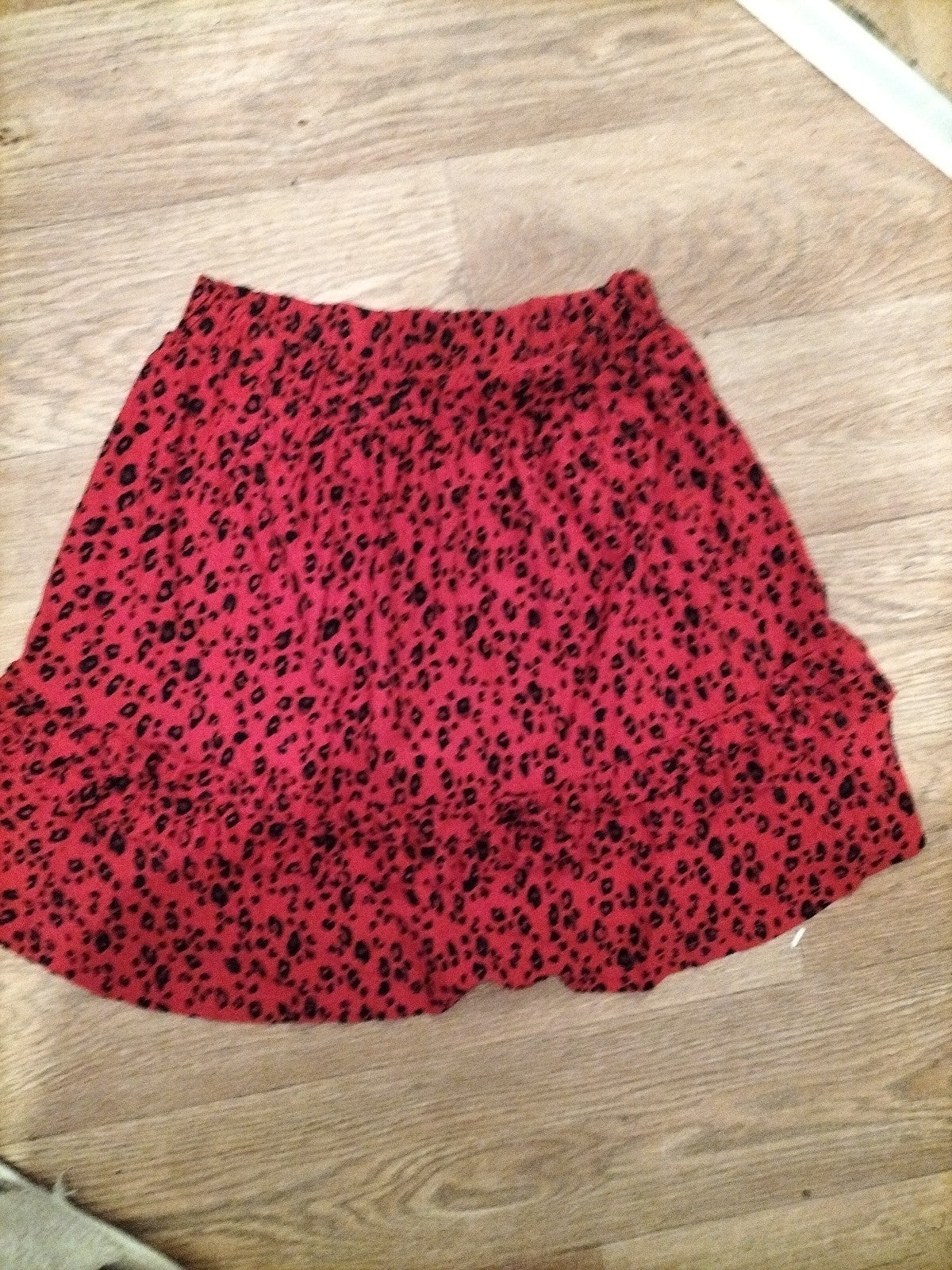 Ladies Next Size 6 Black And Red Elasticated Short Skirt