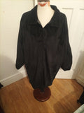 Ladies Size Large Black Shiny Fleece Lined Coat