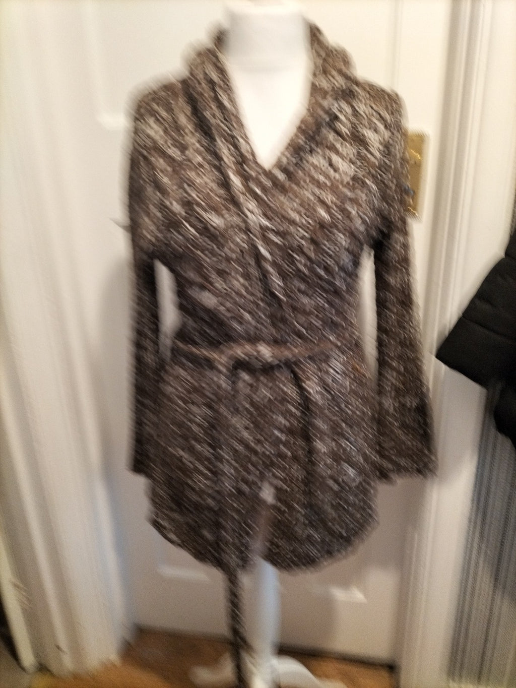 Ladies MNG Size Medium Brown Knit Cardigan