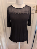 Design History 18 Black Half Sleeve Blouse