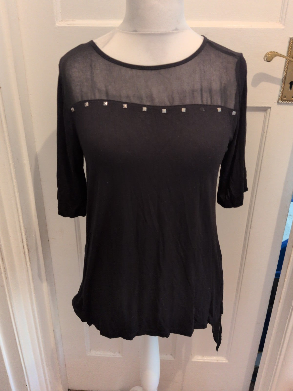 Design History 18 Black Half Sleeve Blouse
