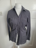 Mens G.Fellini Size 16 Grey Check Long Sleeved Shirt