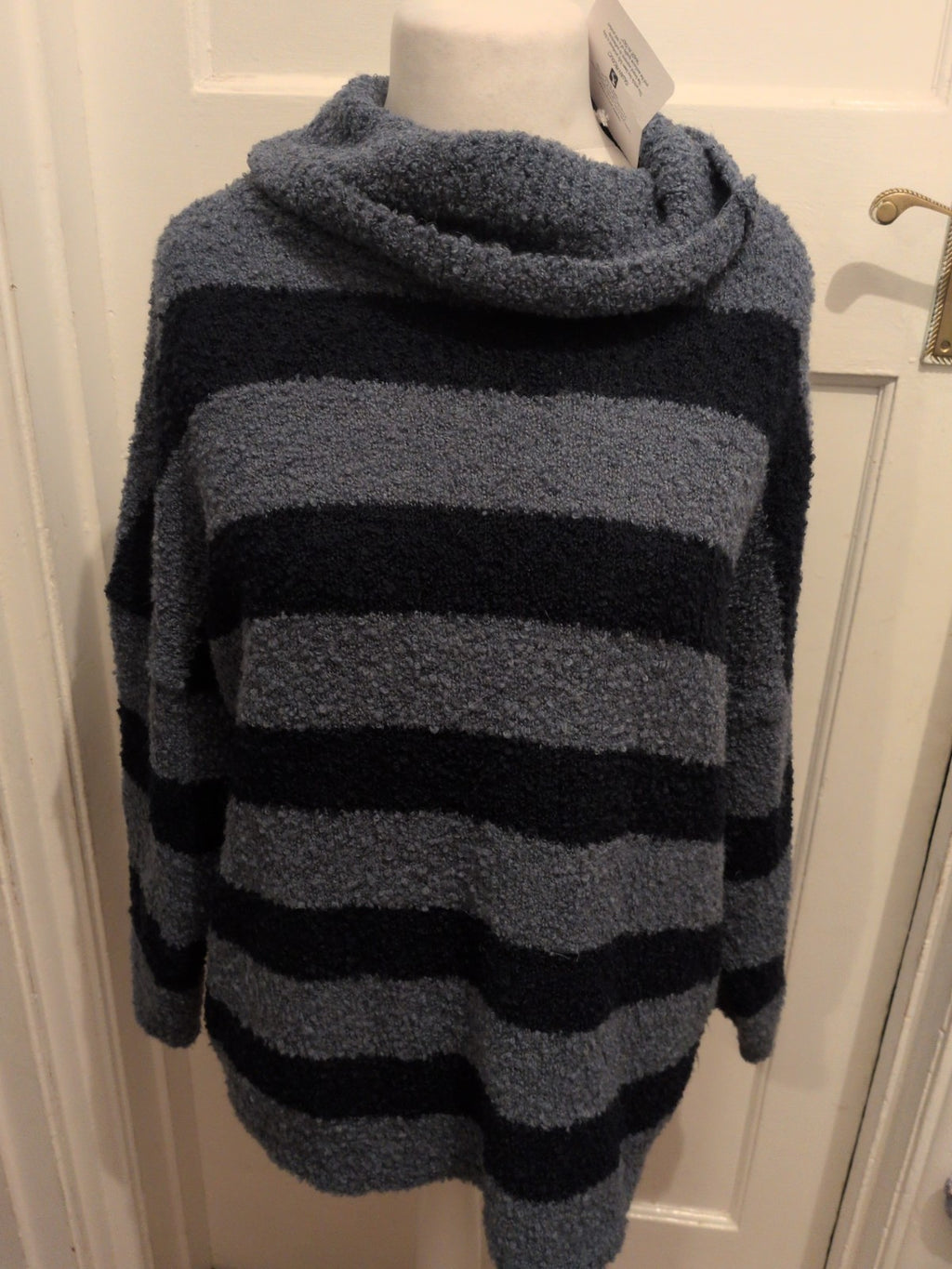 Brand New The Lounge Blue And Navy Jumper High Neck Large