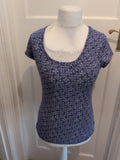 Merona Small Blue And White Short Sleeve T-shirt Blouse