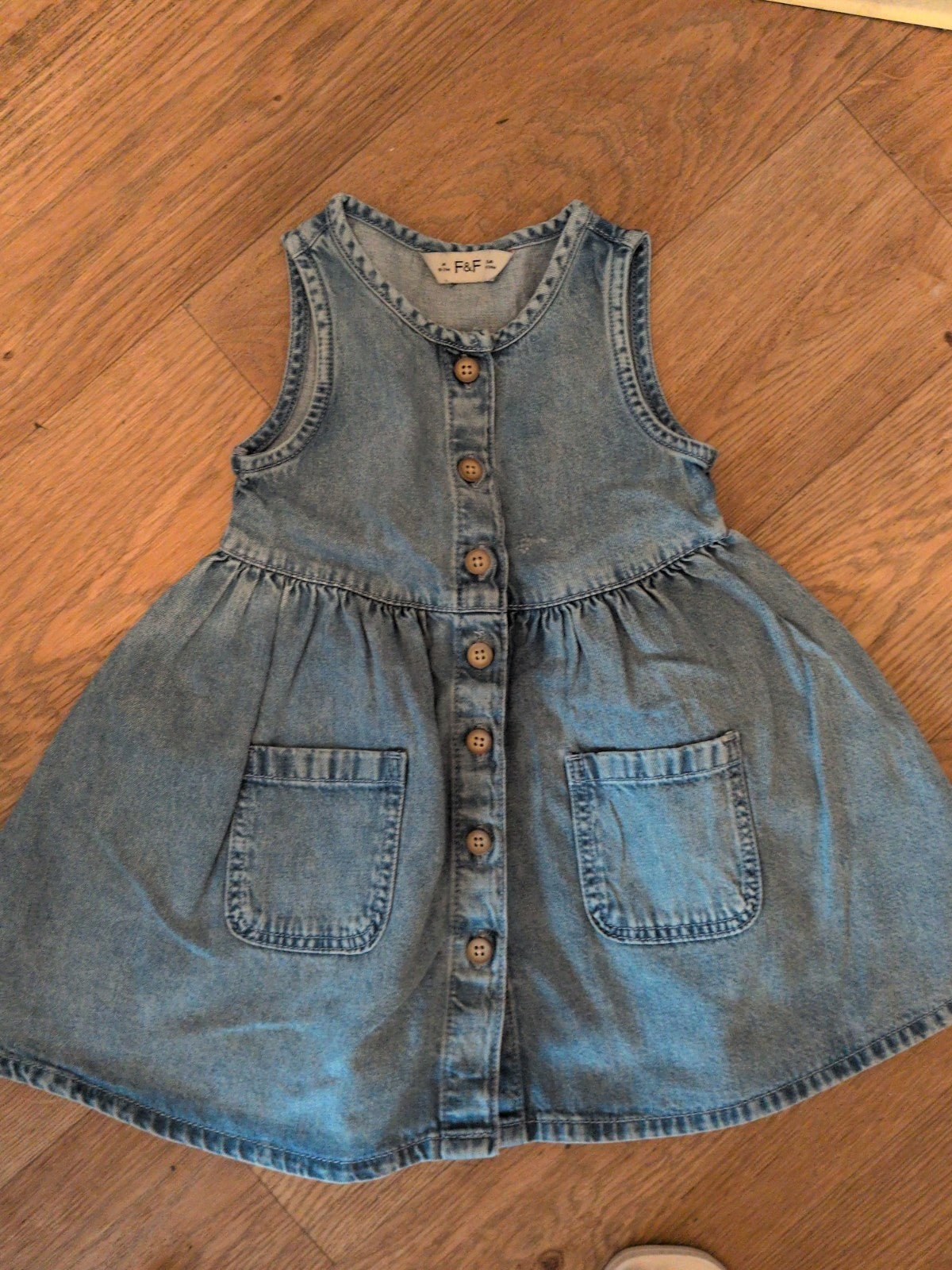 F&F 18-24 Month Denim Dress Sleeveless