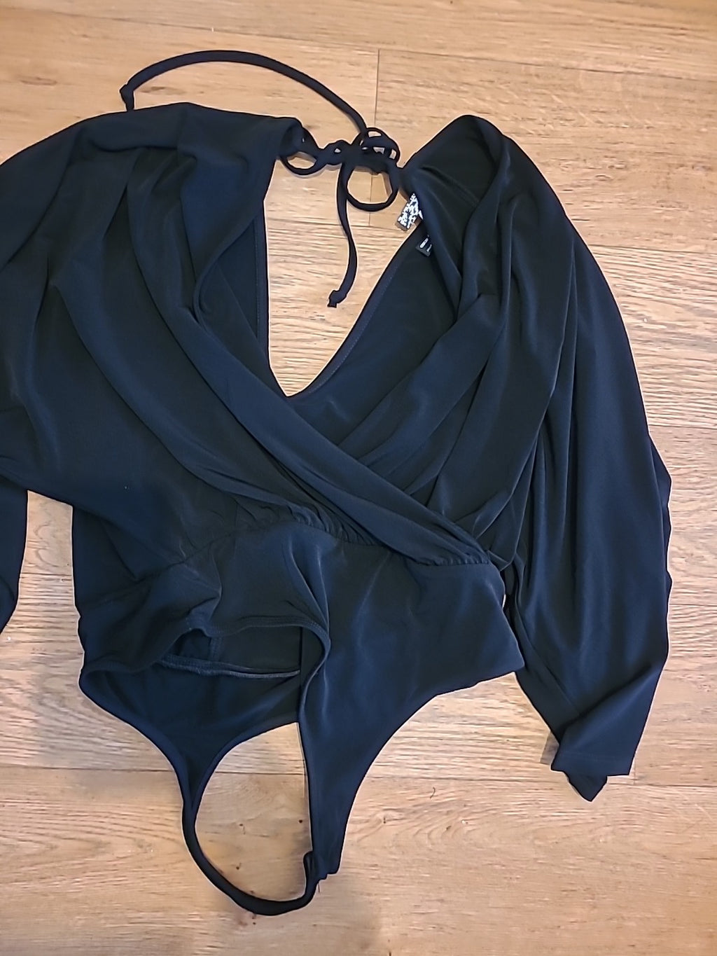 Ladies Asos Size 12 Black Thong Bodysuit
