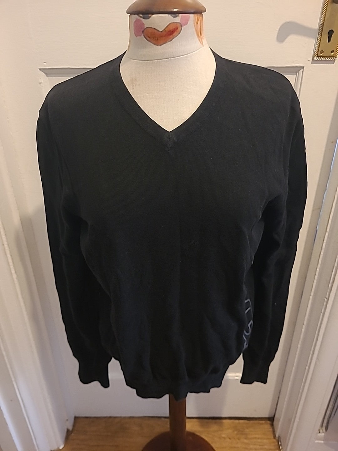 Mens Gio-Goi Medium Black V Neck Jumper
