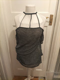 Ladies Pins & Needles Size M Silver See through Top