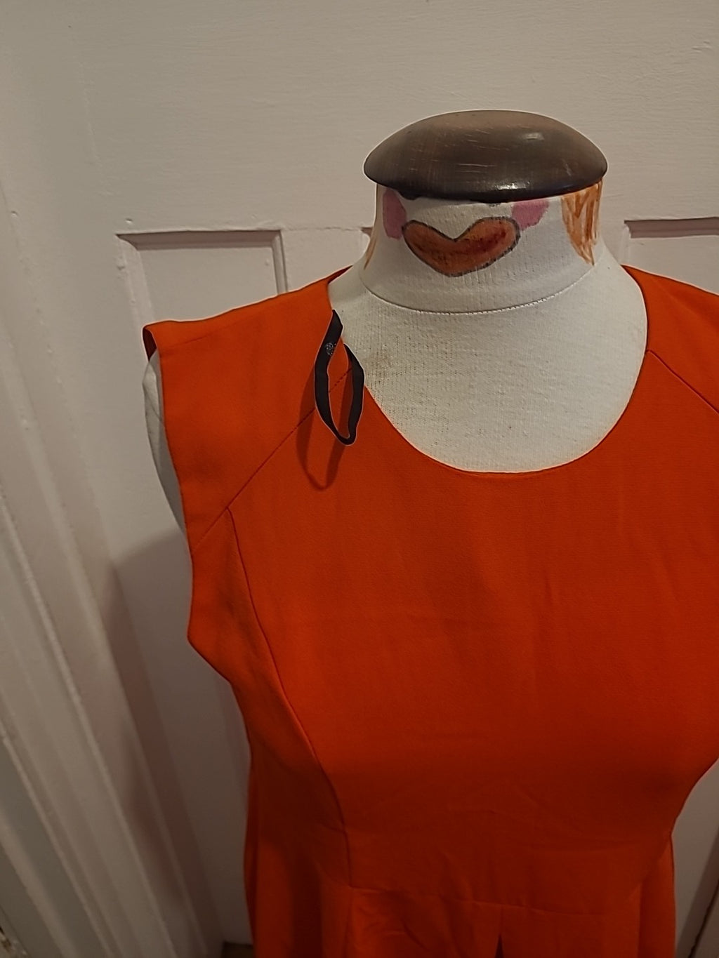 Ladies Peacocks Size 10 Orange Sleeveless Flowy Dress