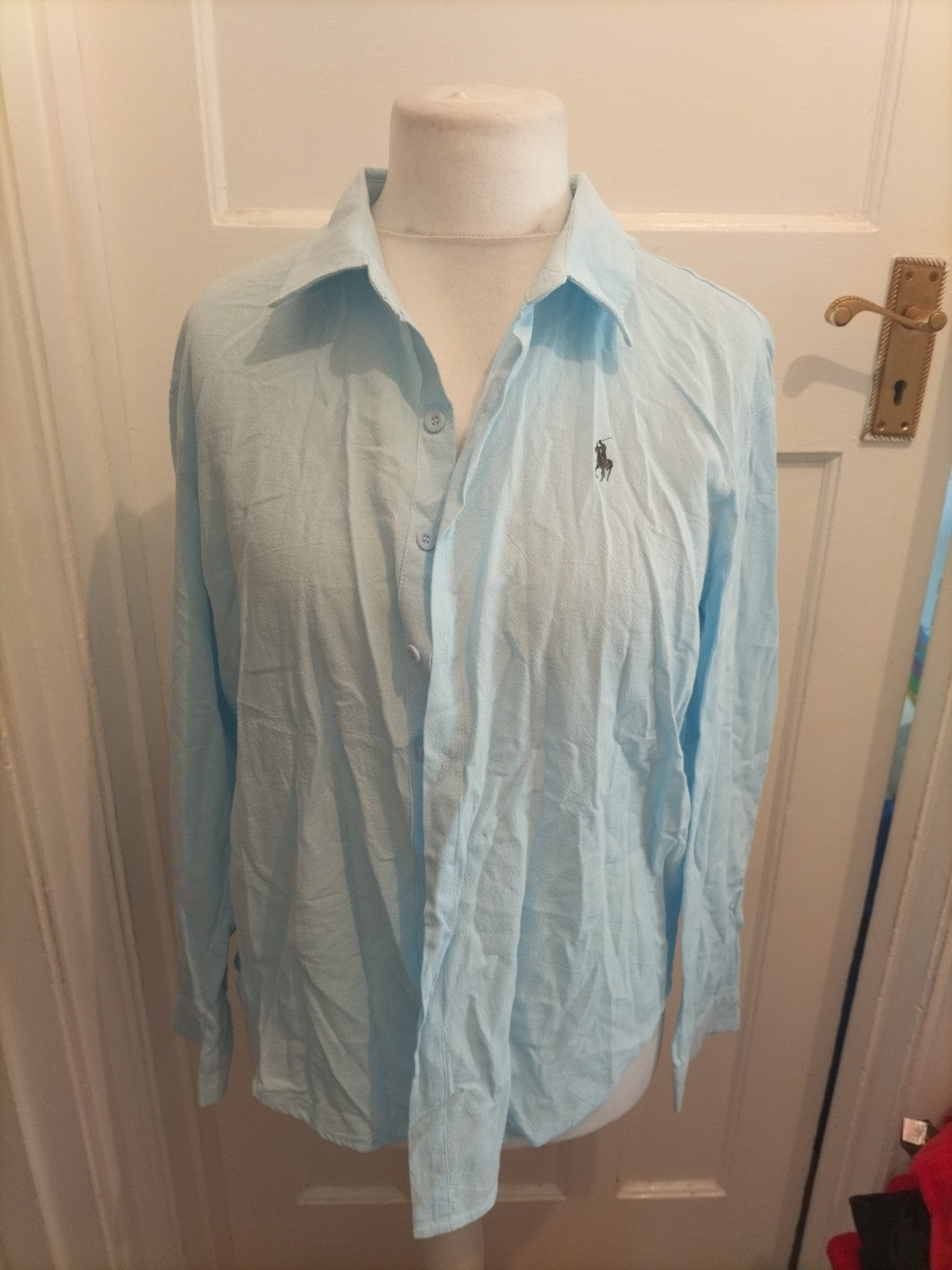 Mens M Pale Blue Long Sleeved Shirt