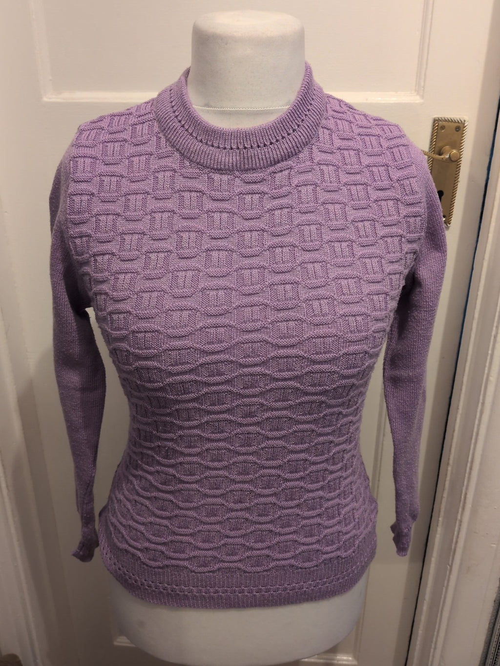 Ladies BM Size Small Lilac Purple Jumper Patterned
