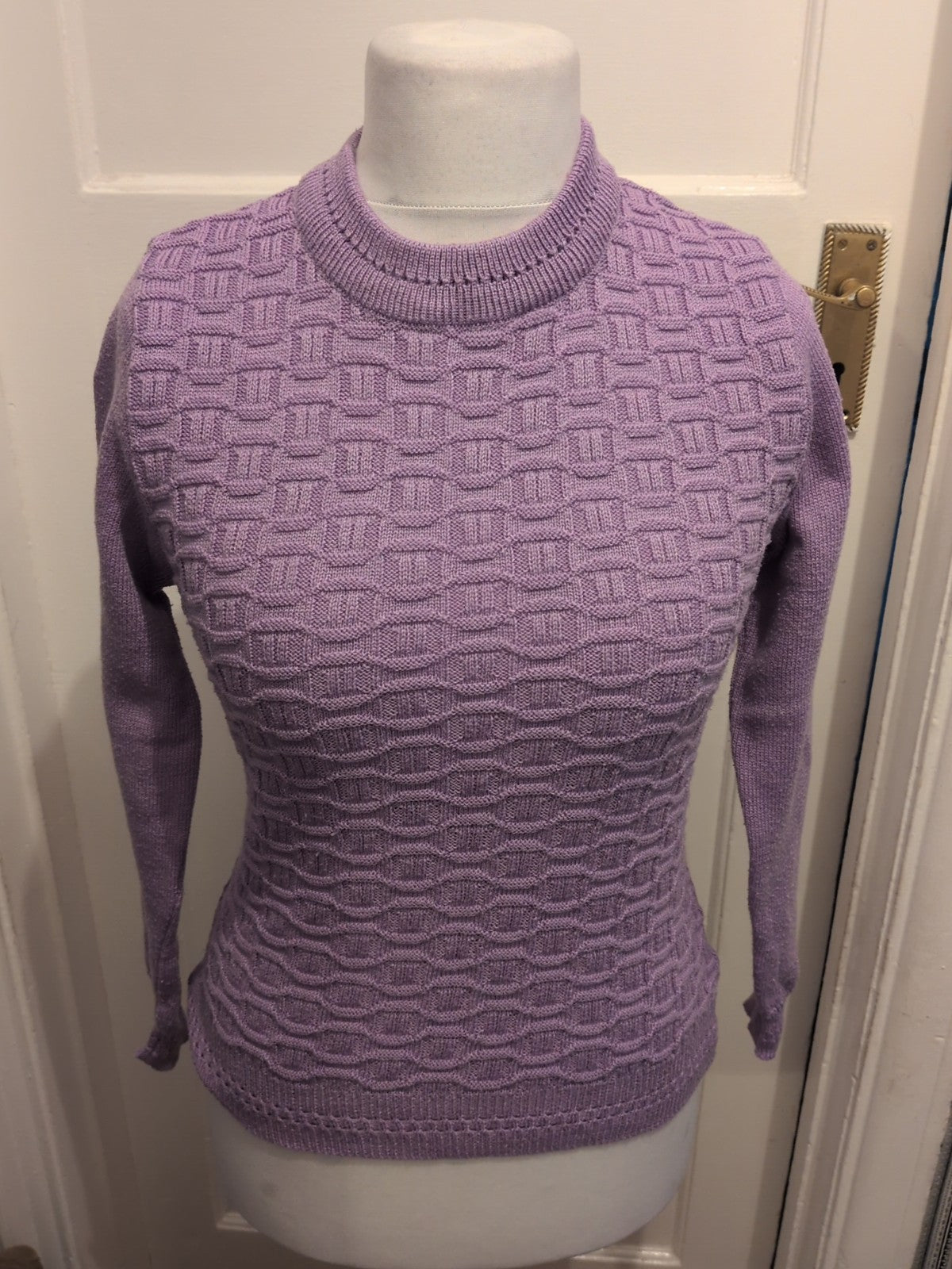 Ladies BM Size Small Lilac Purple Jumper Patterned