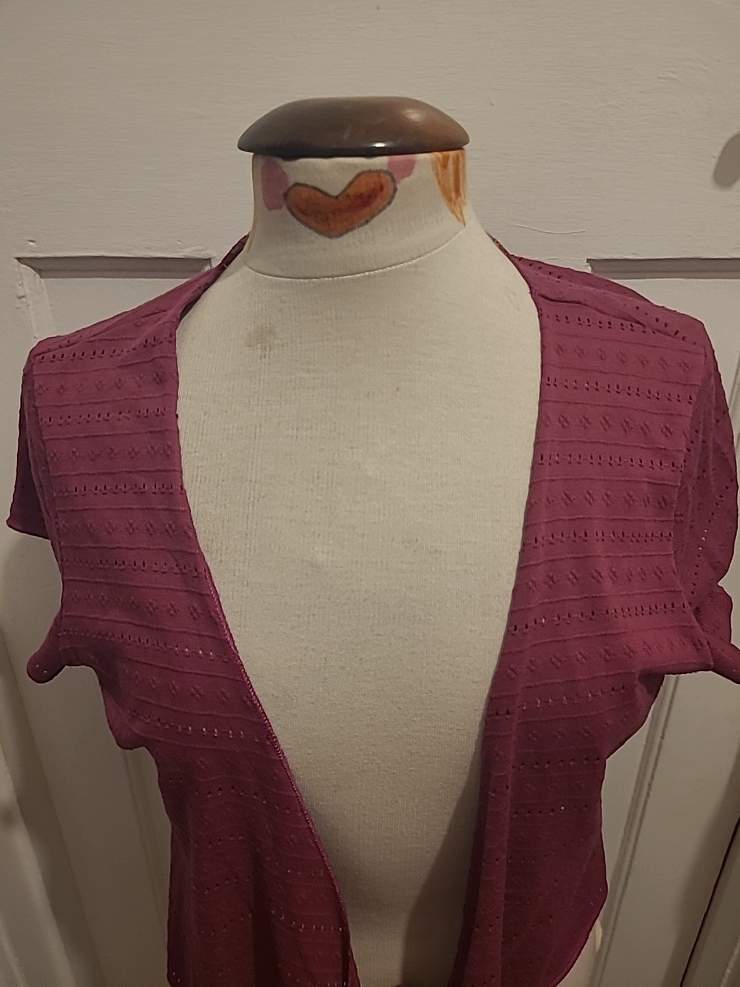 Ladies Per Una Size 16 Purple Short Sleeved V Neck Blouse
