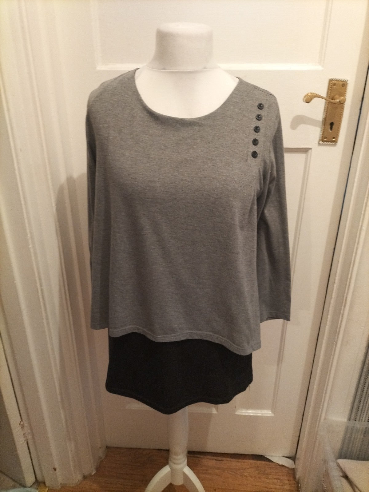 3XL Grey Long Sleeve Blouse Jumper
