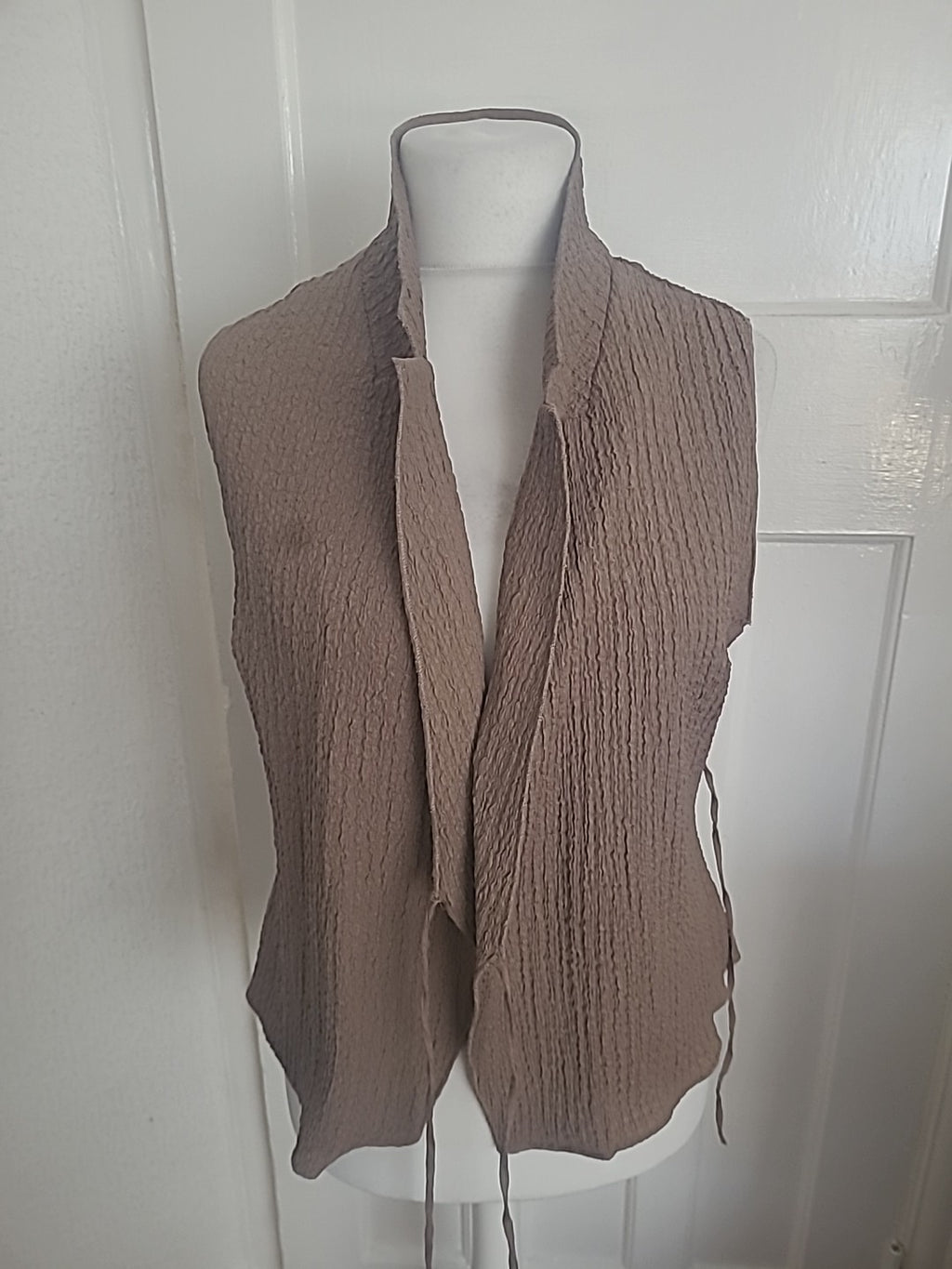 H&M Medium Brown Crinkle Texture Sleeveless Blouse