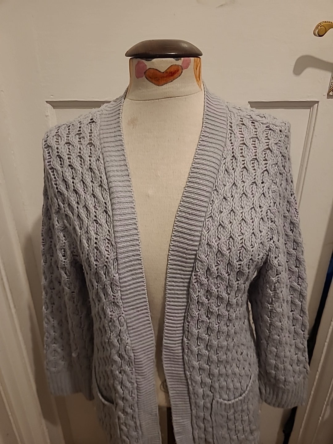 Ladies I Saw It First Size Small Grey Knitted Cardigan
