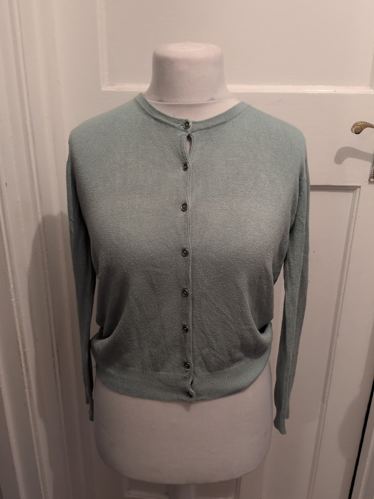 Primark 12 Pale Mint Long Sleeve Buttoned Cardigan