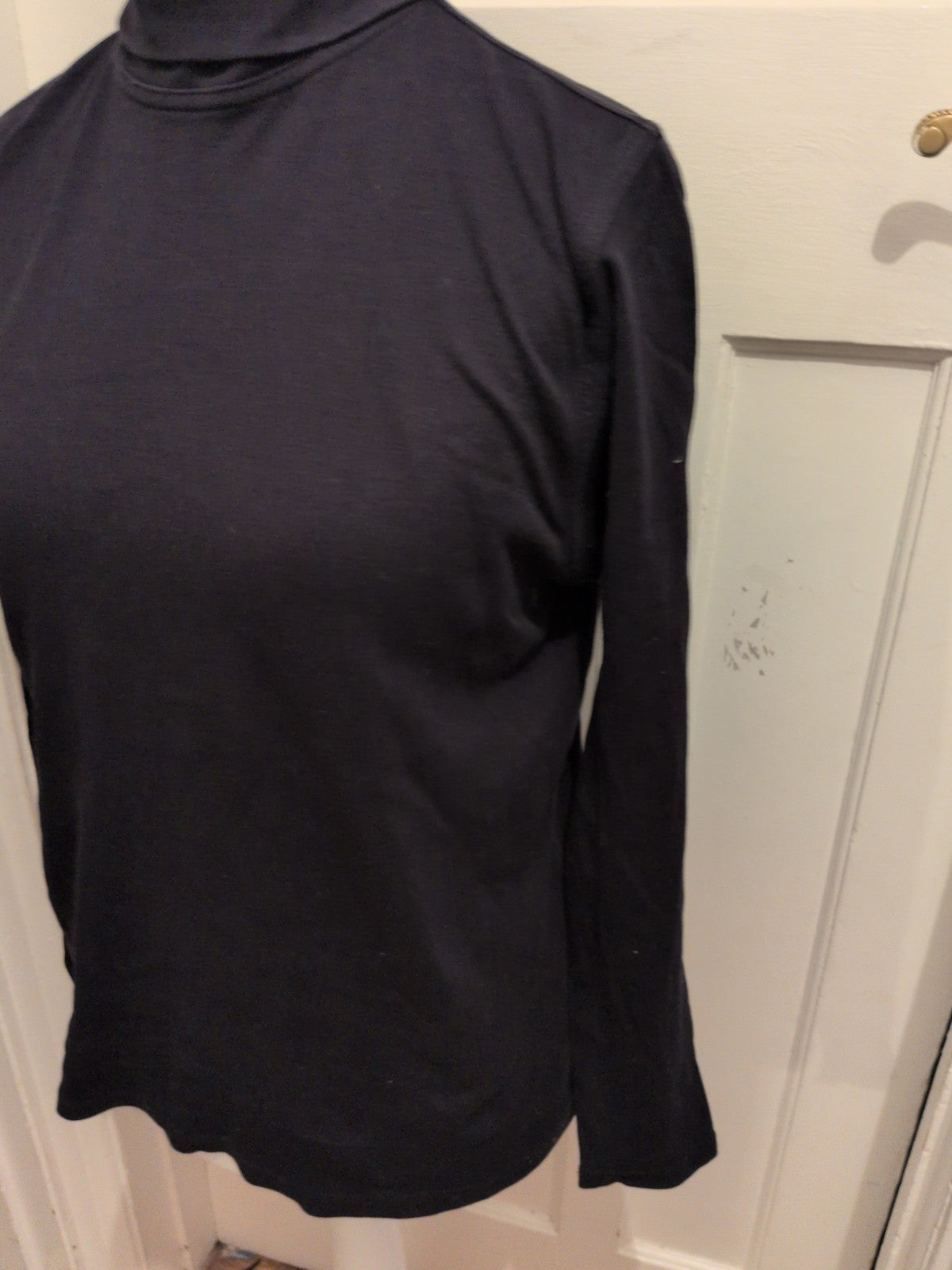 Large Black High Neck Long Sleeve T-shirt