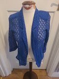 Ladies Unbranded Size Small Blue See Through Cardigan