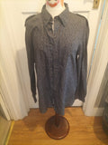 Mens Full Circle Size XL Black Dark Grey Floral Long Sleeved Shirt