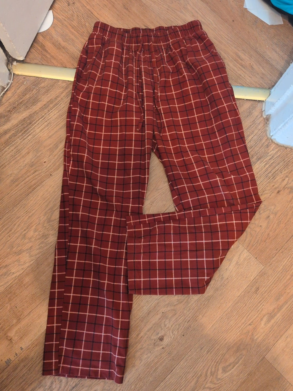 Matalan Medium Burgundy Elasticated Check Pyjama Bottoms