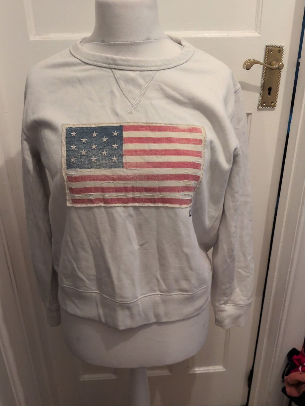 Ralph Lauren XL White USA Print Jumper