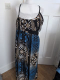 Ladies George Size 20 Multi Colour Strappy Long Length Dress