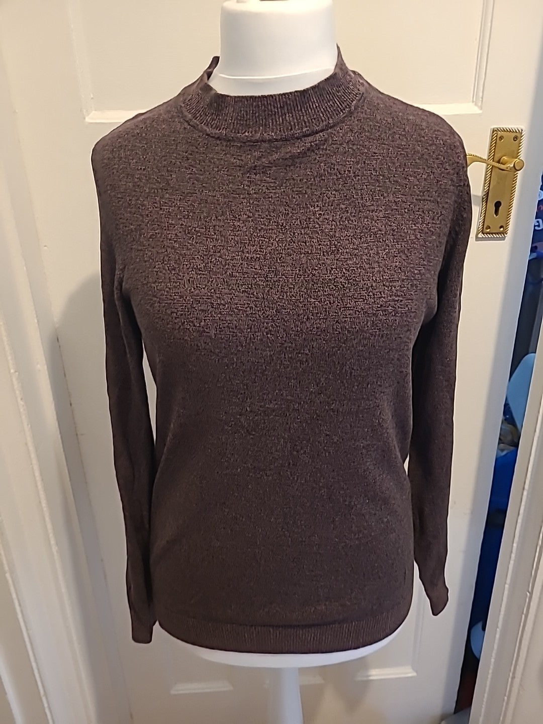 Mens New Look Size Small Purple/Black Fleck Pullover Jumper