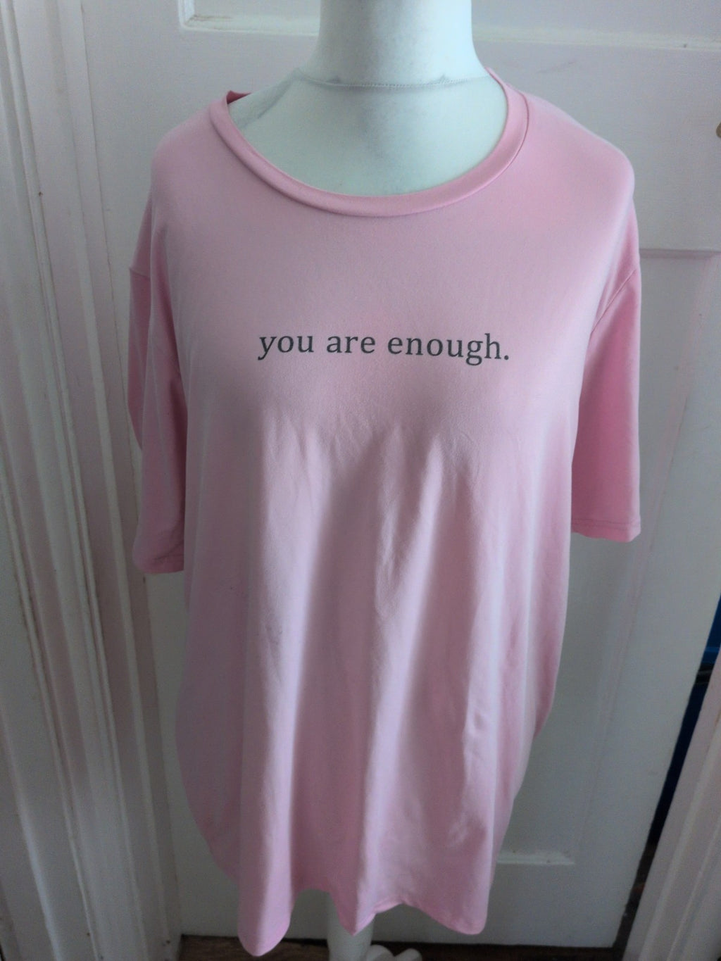 Ladies Size 2XL Pink "You Are Enough" Short Sleeve T-shirt