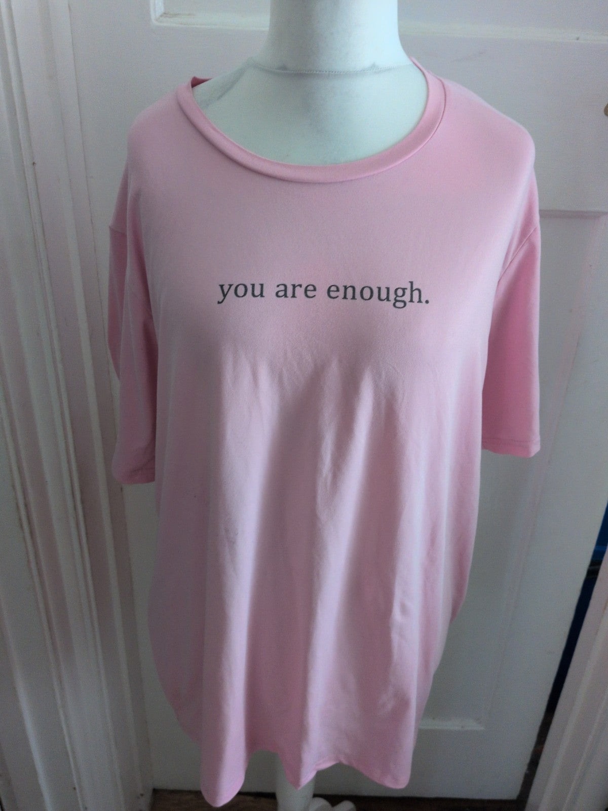 Ladies Size 2XL Pink "You Are Enough" Short Sleeve T-shirt
