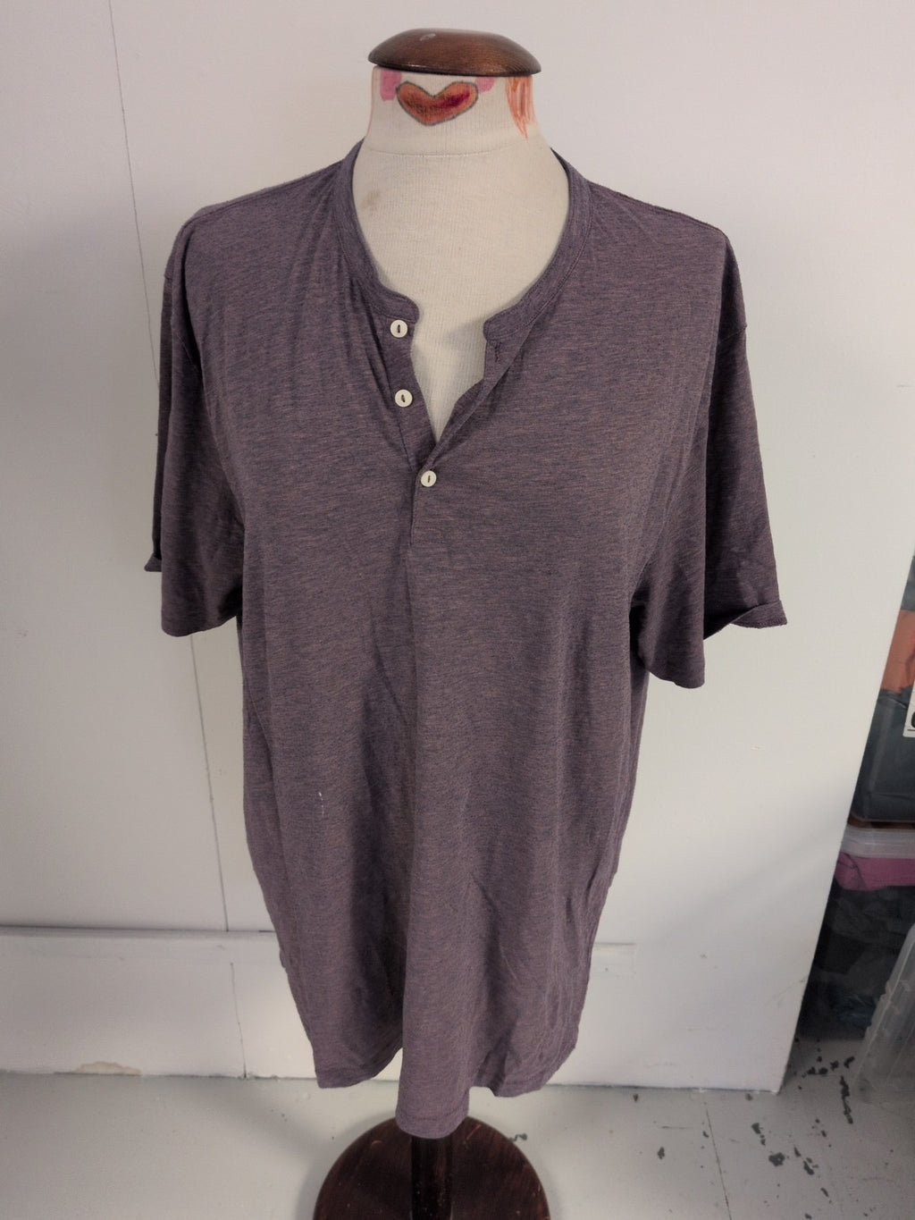Next 2XL Purple Fleck Bobbling Short Sleeve T-shirt Mark On Front