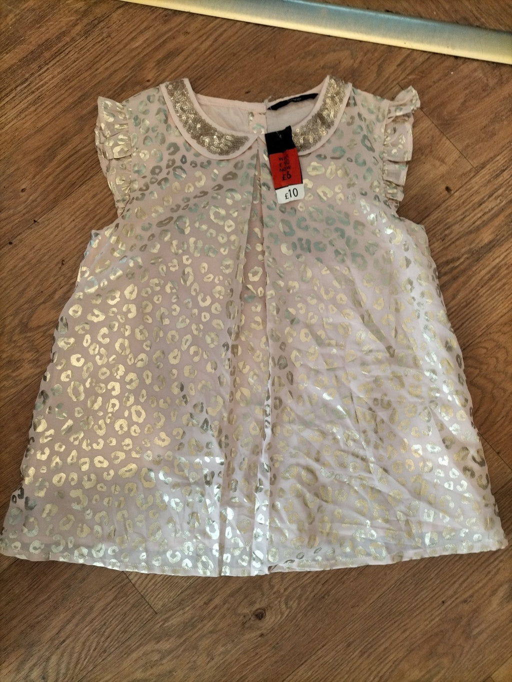 Brand New George 11-12 Years Gold And Pink Lined Top