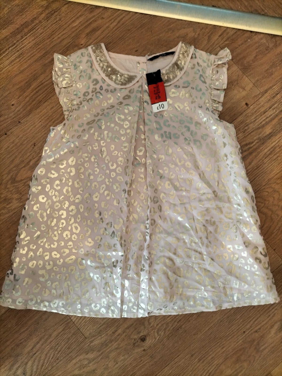 Brand New George 11-12 Years Gold And Pink Lined Top