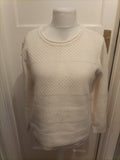 Ladies Isle Size 14-16 Ivory Long Sleeved Patterned Jumper