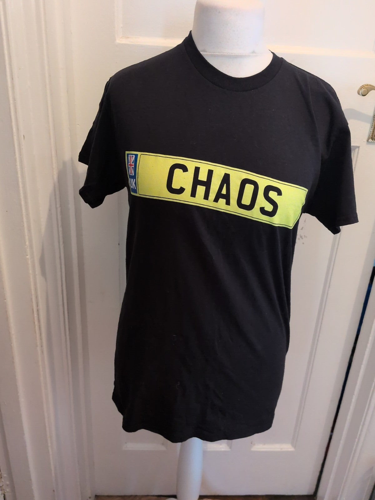 No Chaos Medium Black And Yellow Printed Short Sleeve T-shirt