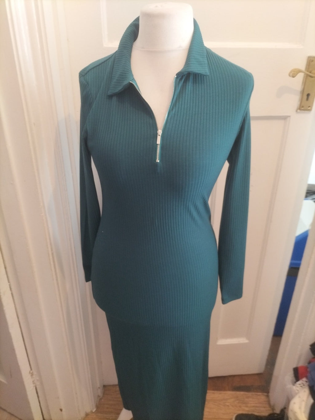 Primark 10/12 Teal Collared Long Sleeved Dress