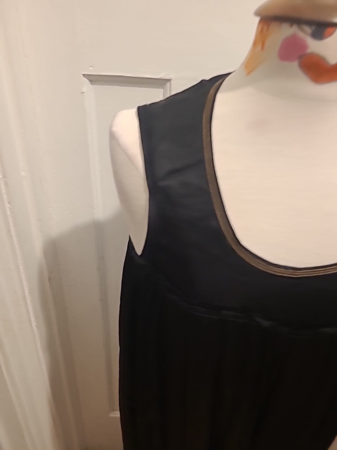 Ladies Gregory Brown Size 16 Black Sleeveless Elasticated Hem Dress