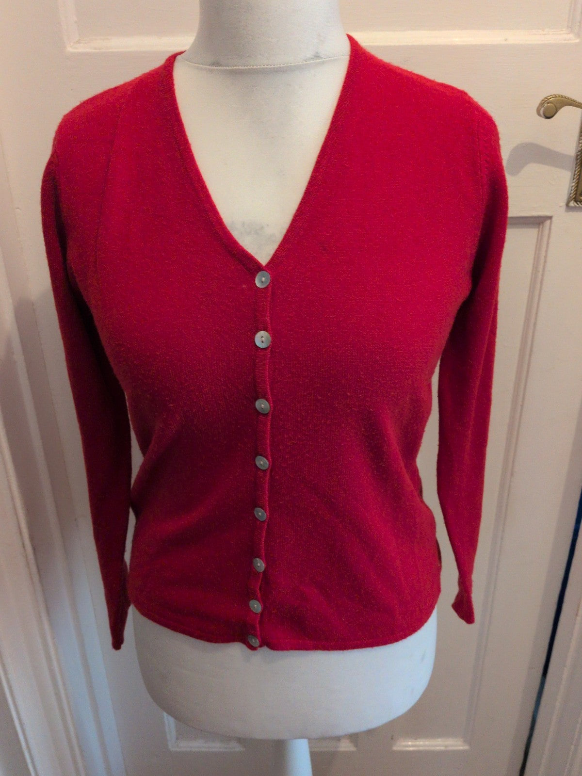 Joie De Vivre Medium Red Buttoned Cardigan